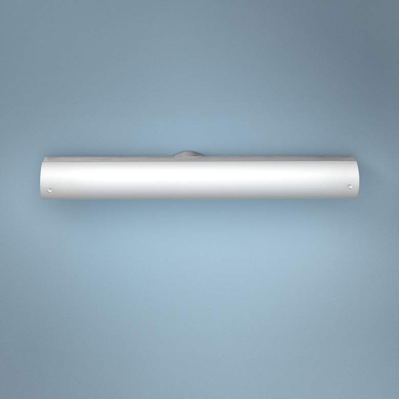 Image 1 Vail 25 1/2 inch Wide Brushed Steel Opal Glass LED Bath Light