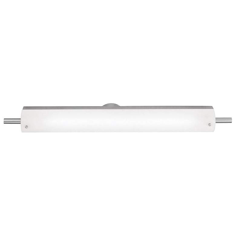 Image 1 Vail 30 1/4 inch Wide Brushed Steel Opal Glass LED Bath Light