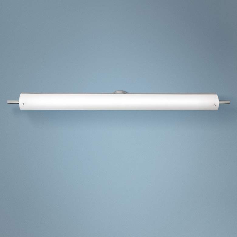 Image 1 Vail 42 inch Wide Brushed Steel Opal Glass LED Bath Light