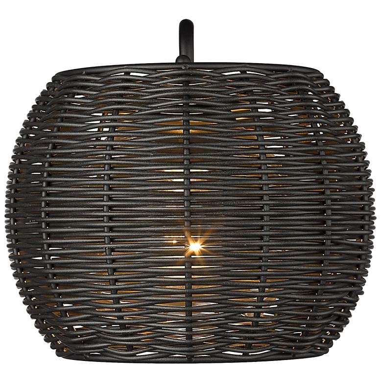 Image 4 Vail 9" High Natural Black and Rattan Outdoor Wall Light more views