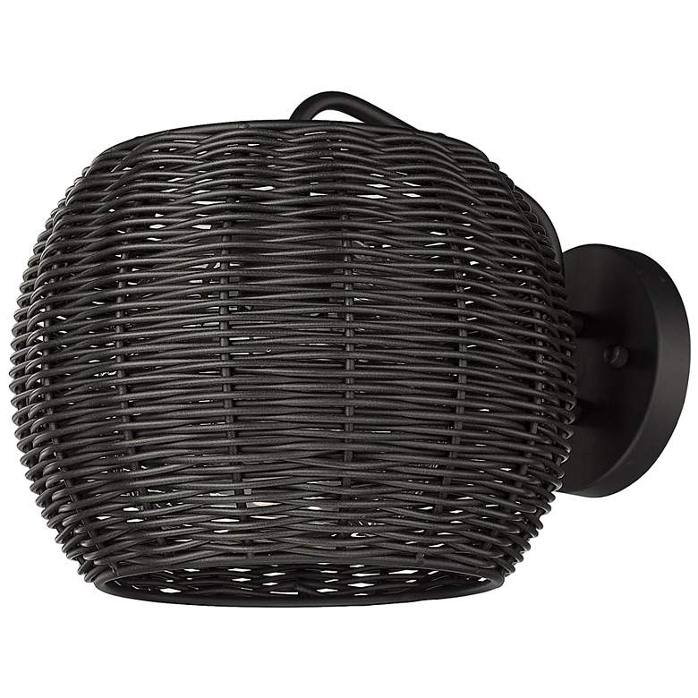 Image 6 Vail 9" High Natural Black and Rattan Outdoor Wall Light more views