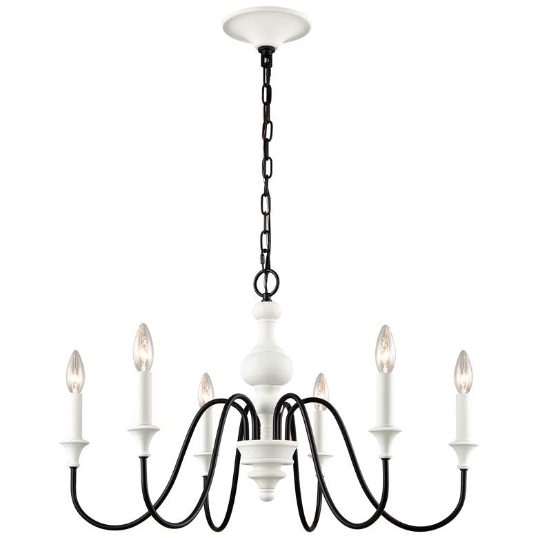 Image 1 Val de Loire 28" Wide 6-Light Chandelier - White
