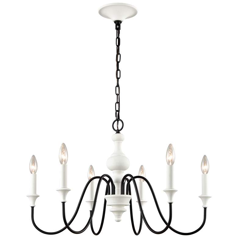 Image 1 Val de Loire 28 inch Wide 6-Light Chandelier - White