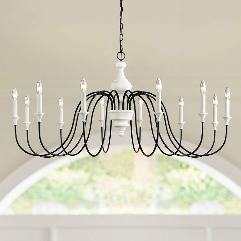 Image 1 Val de Loire 48" Wide 12-Light Chandelier - White