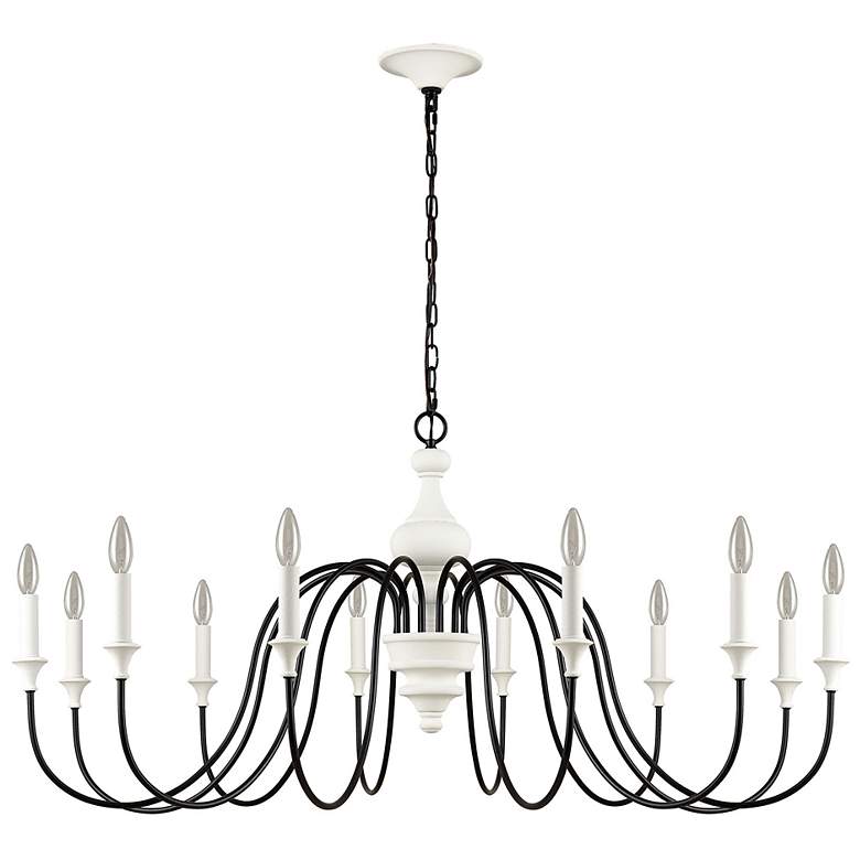 Image 4 Val de Loire 48 inch Wide 12-Light Chandelier - White more views