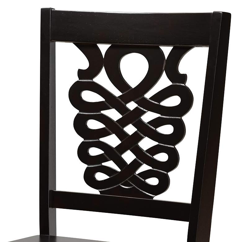 Image 5 Valda Dark Brown Wood 5-Piece Dining Table and Chair Set more views