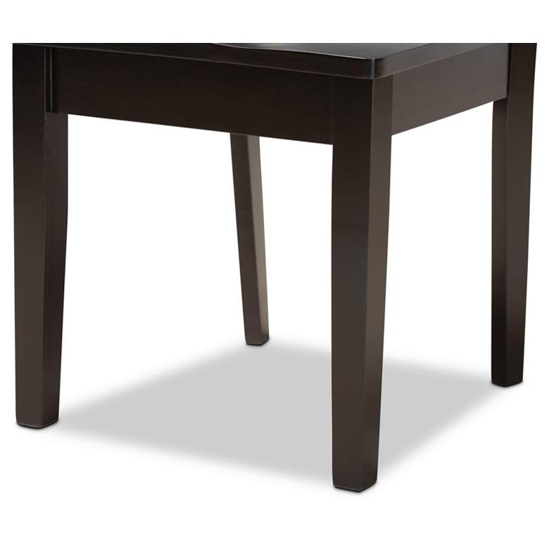 Image 6 Valda Dark Brown Wood 5-Piece Dining Table and Chair Set more views