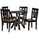 Valda Two-Tone Brown Wood 5-Piece Dining Table and Chair Set