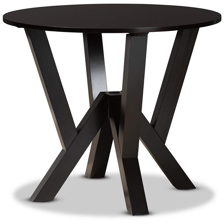 Image 3 Valda Two-Tone Brown Wood 5-Piece Dining Table and Chair Set more views