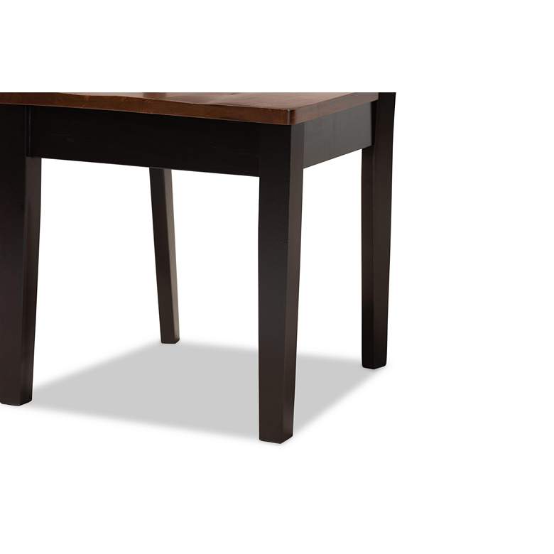 Image 5 Valda Two-Tone Brown Wood 5-Piece Dining Table and Chair Set more views