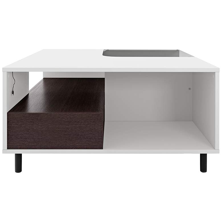 Image 2 Valdes 31 1/2"W White Square Coffee Table with LED Light