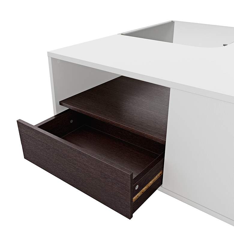 Image 4 Valdes 31 1/2"W White Square Coffee Table with LED Light more views