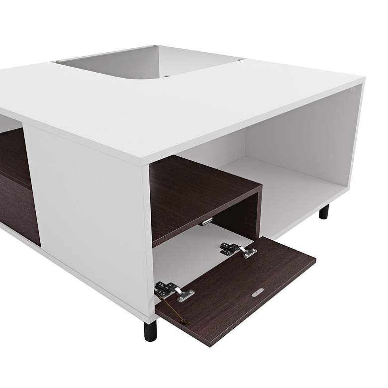Image 5 Valdes 31 1/2"W White Square Coffee Table with LED Light more views