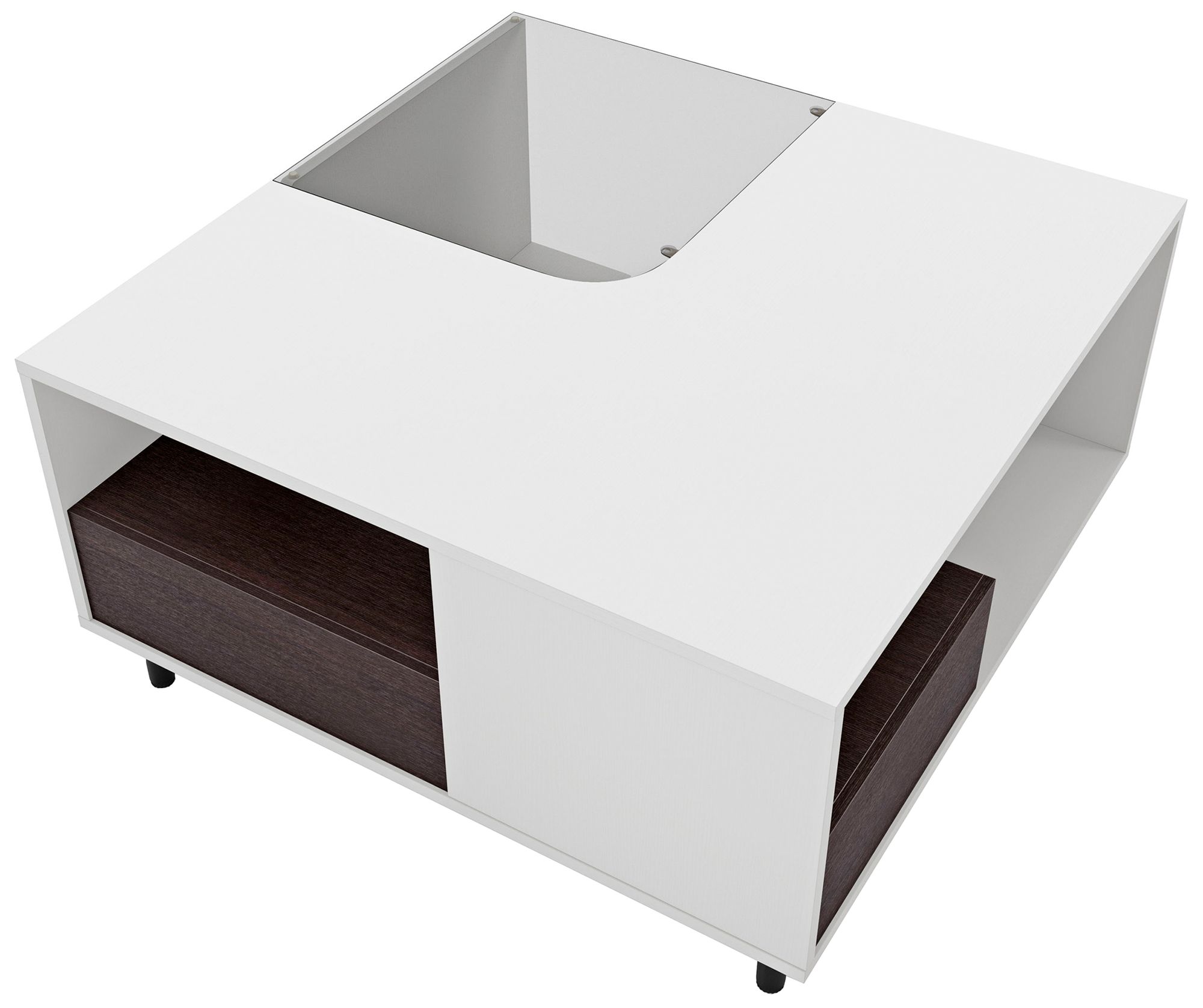 Valdes 31 1/2"W White Square Coffee Table with LED Light