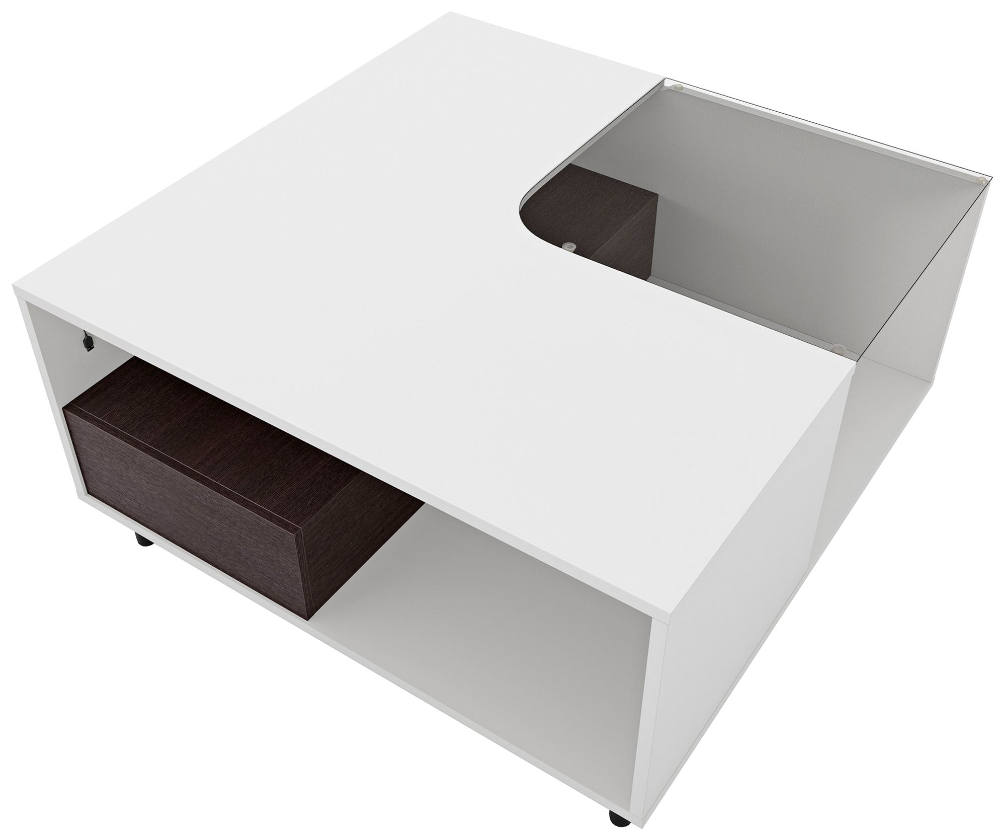 Valdes 31 1/2"W White Square Coffee Table with LED Light