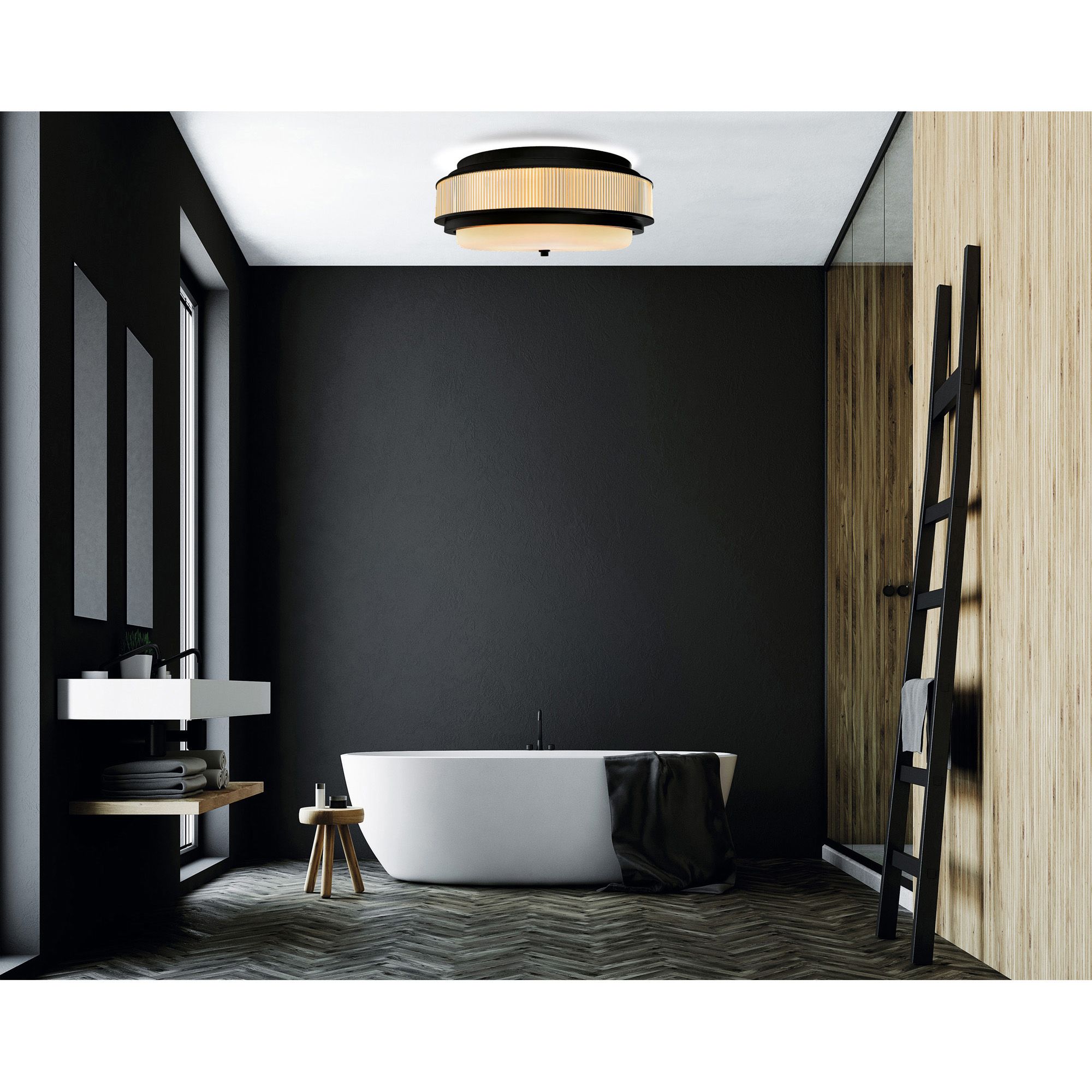Image 7 Valdivia 4 Light 18in Black Flush Mount more views