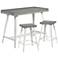 Valdon Antique Gray and White Wood 3-Piece Dining Set