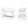 Valdon Antique Gray and White Wood 3-Piece Dining Set