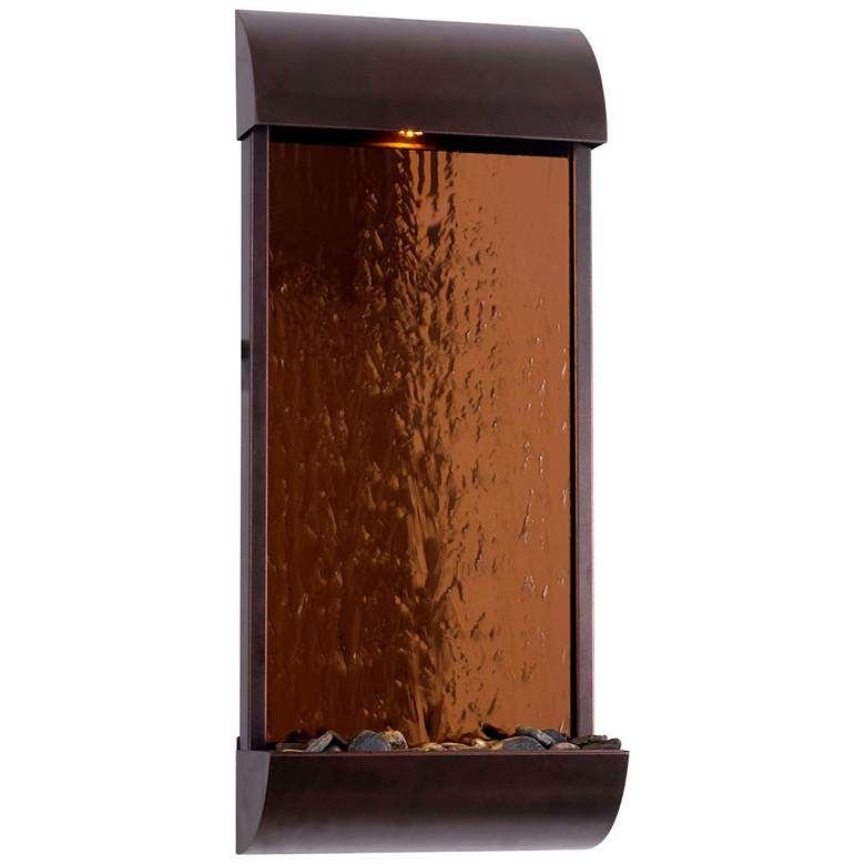 Image 1 Vale 33"H Bronze and Copper Mirror LED Outdoor Wall Fountain