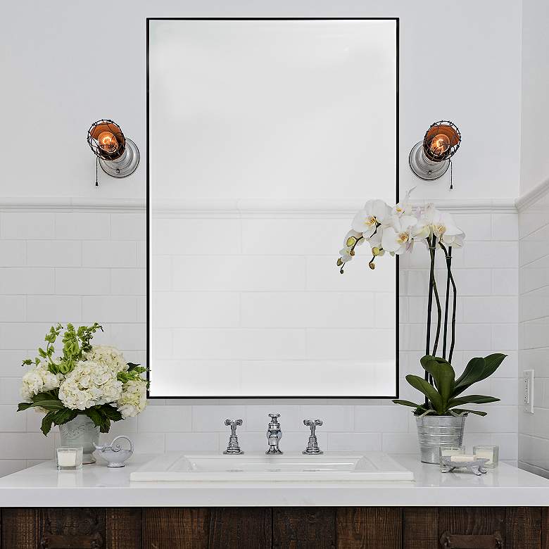 Image 1 Vale Charcoal Gray 21" x 32" Rectangular Wall Mirror