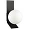 Valemont 15 1/4" High Modern Matte Black White Globe Wall Sconce