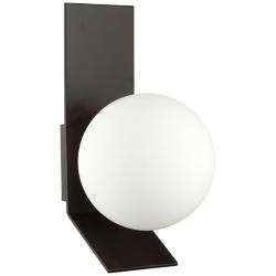 Valemont 15 1/4&quot; High Modern Matte Black White Globe Wall Sconce