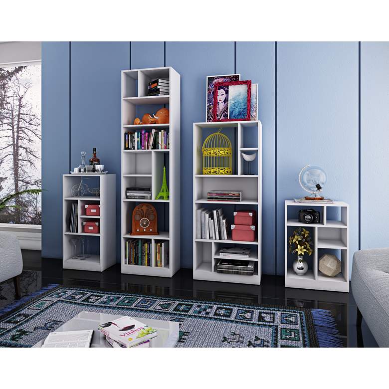 Image 1 Valenca White Wood 4-Piece Bookcase Set