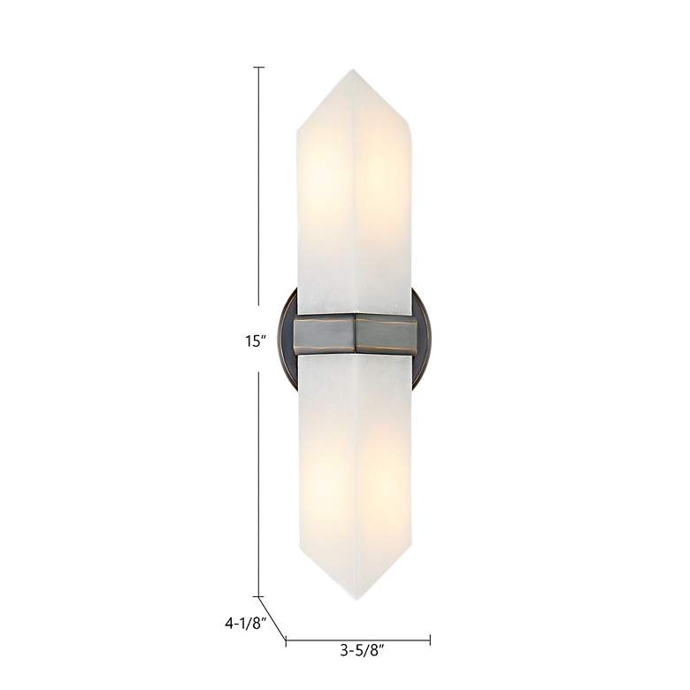 Image 7 Valencia 15" High Vintage Brass 2-Light Wall Sconce more views