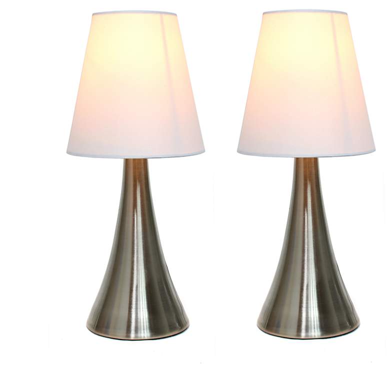 Image 7 Valencia 2 Pack Mini Touch Table Lamp Set with White Fabric Shades more views