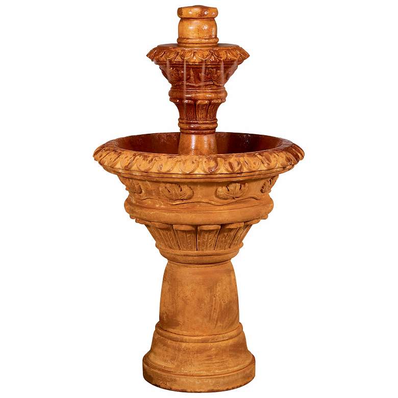 Image 1 Valencia 40 inch High 2-Tier Traditional Garden Fountain