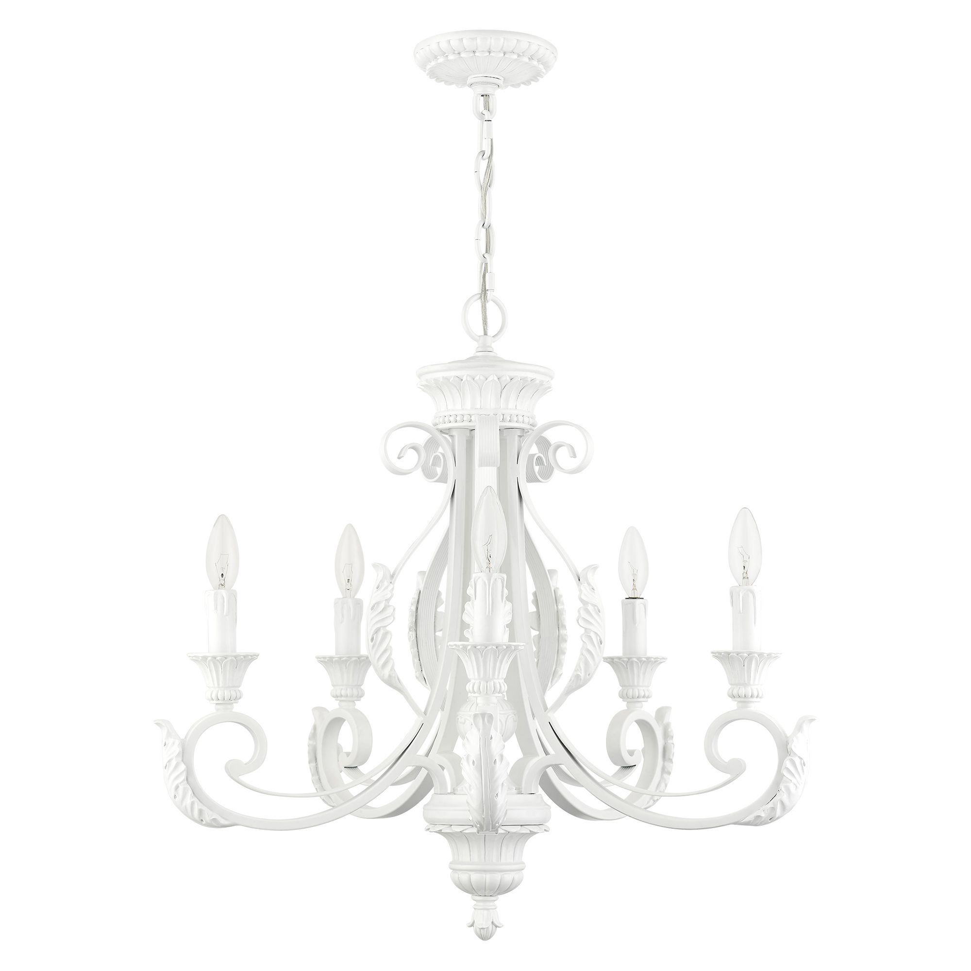 Image 3 Valencia 5 Light Shiny White Chandelier more views