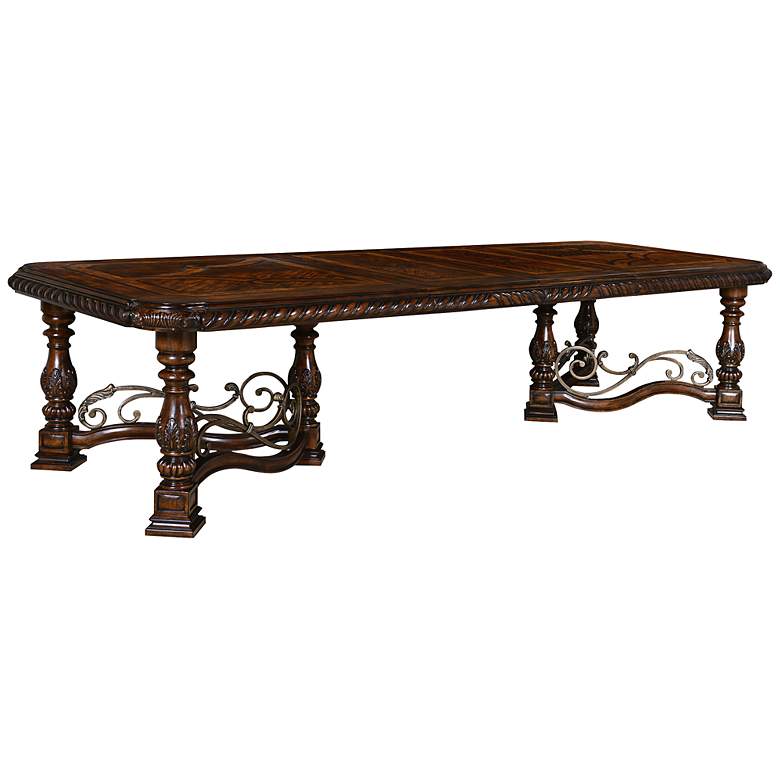 Image 1 Valencia 86" Wide Dark Oak Trestle Dining Table