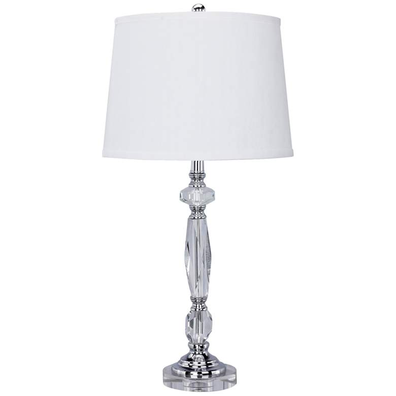 Image 1 Valencia Clear Crystal and Chrome Table Lamp with Bell Shade