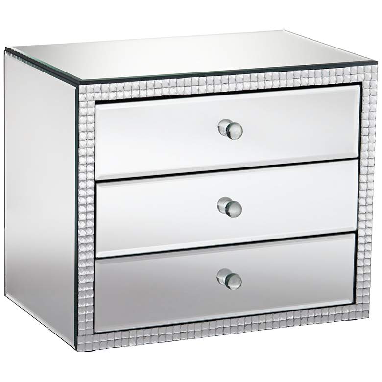 Image 1 Valencia Clear Crystal and Mirrored 3-Drawer Jewelry Box