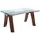 Valencia Clear Glass Top and Walnut Extendable Dining Table