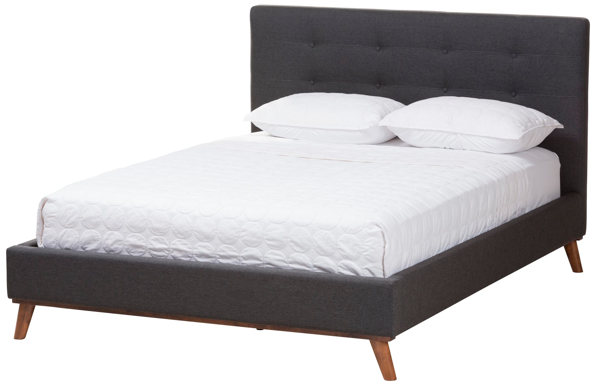 Valencia Dark Gray Fabric Queen Size 2-Piece Bedroom Set