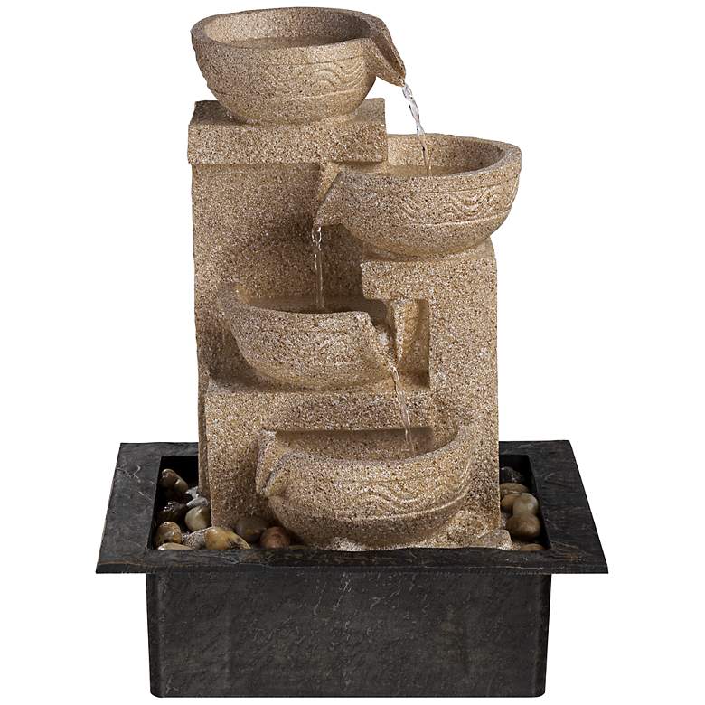 Image 1 Valentina 15 inch High Four-Tier LED Table Fountain