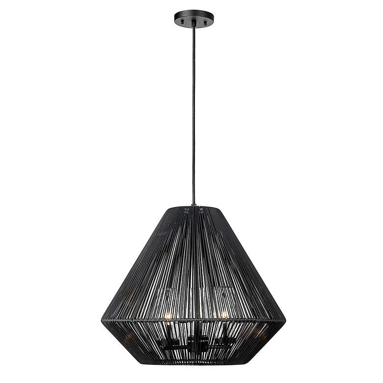Image 4 Valentina 18 1/4" High Natural Black Outdoor Hanging Light more views