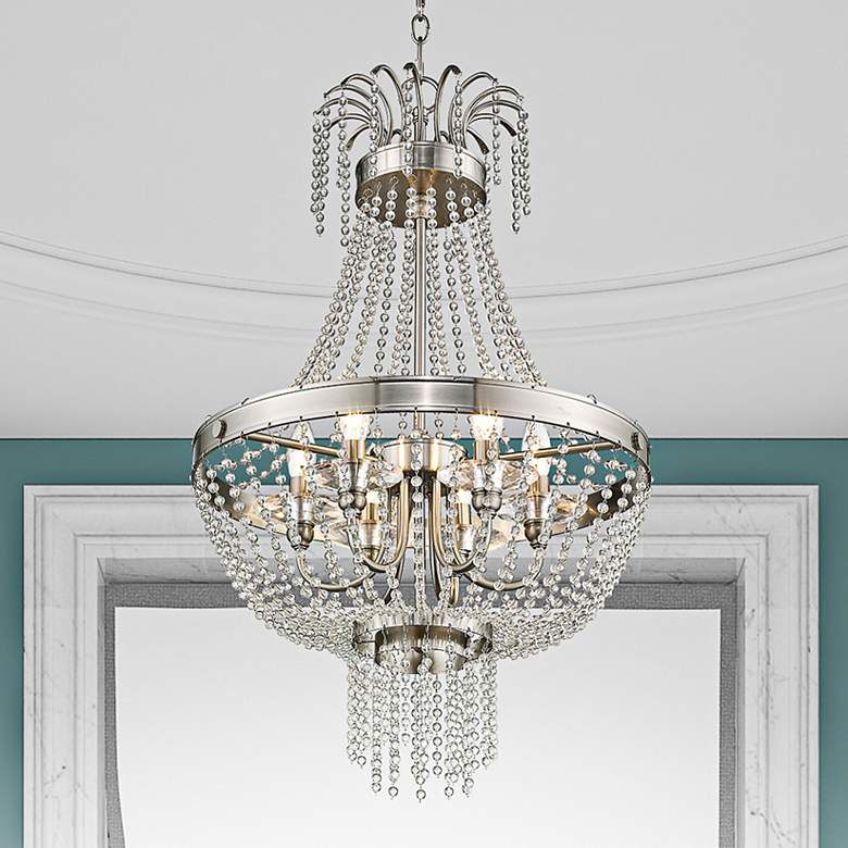 Image 2 Valentina 18 1/4" Wide Brushed Nickel 6-Light Chandelier