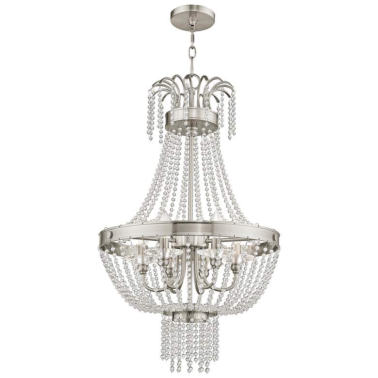 Image 6 Valentina 18 1/4" Wide Brushed Nickel 6-Light Chandelier more views