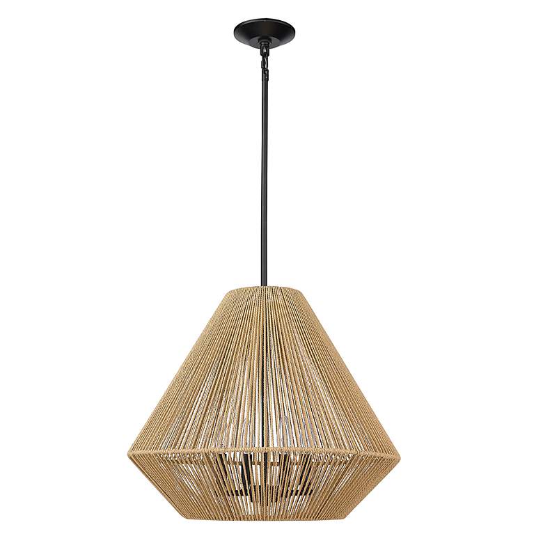 Image 4 Valentina 21" Wide 4-Light Natural Raphia Rope Modern Pendant more views