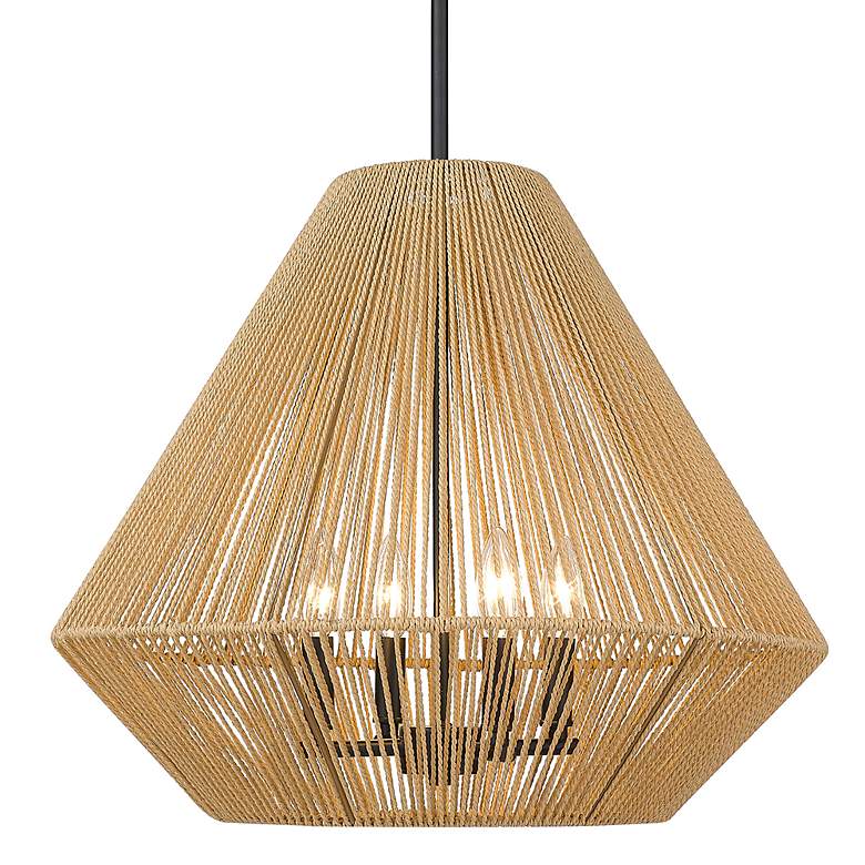 Image 5 Valentina 21" Wide 4-Light Natural Raphia Rope Modern Pendant more views