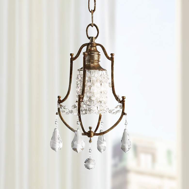 Image 1 Valentina 7 1/2 inch Wide Oxidized Bronze Mini Chandelier