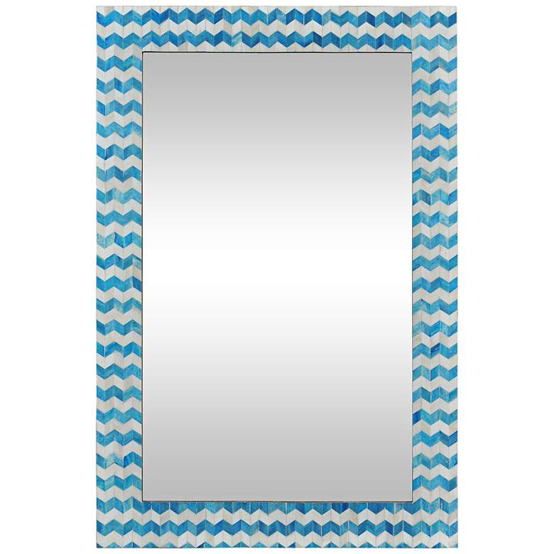 Image 1 Valentina Blue Chevron 24 inch x 36 inch Rectangle Wall Mirror
