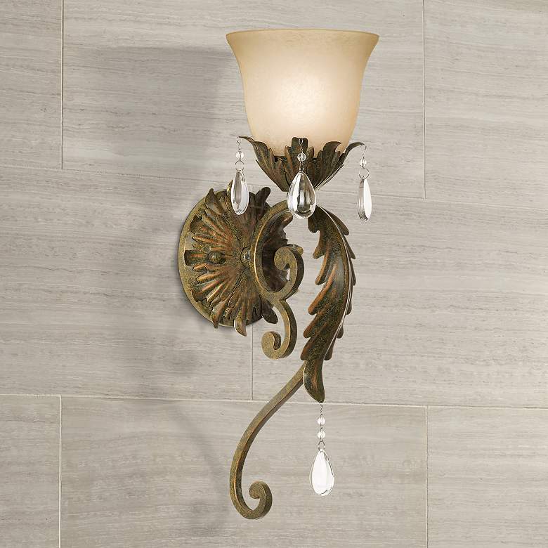 Image 1 Valentina Collection 19 1/2" High Iron Leaf Wall Sconce