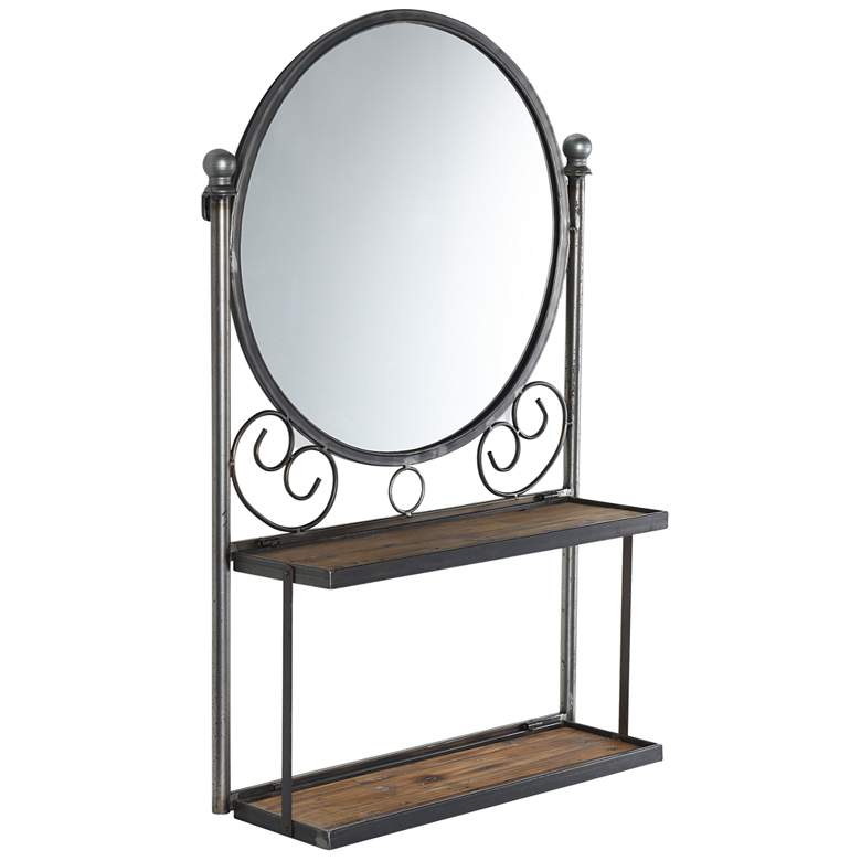 Image 1 Valentina Graphite Gray Metal & Fir Wood Wall Unit