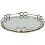 Valentina Silver Metal and Mirrored Round Decorative Tray