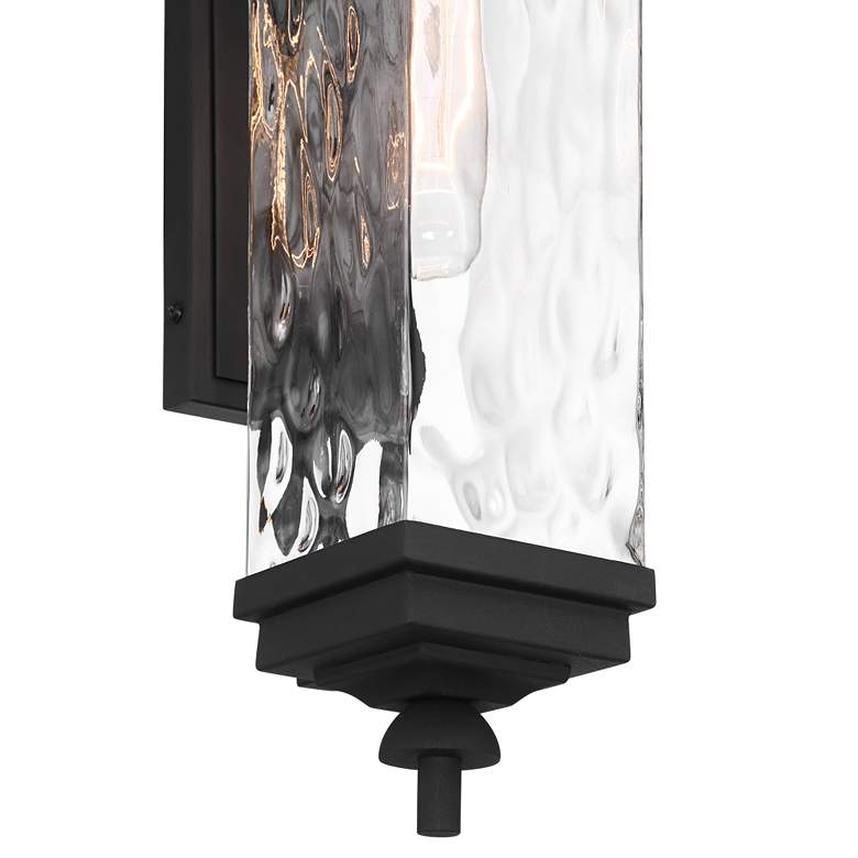 Image 2 Valentino 22 inch High Black and Water Glass Outdoor Wall Light more views