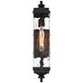 Valentino 22" High Black and Water Glass Outdoor Wall Light