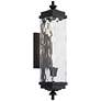 Valentino 22" High Black and Water Glass Outdoor Wall Light
